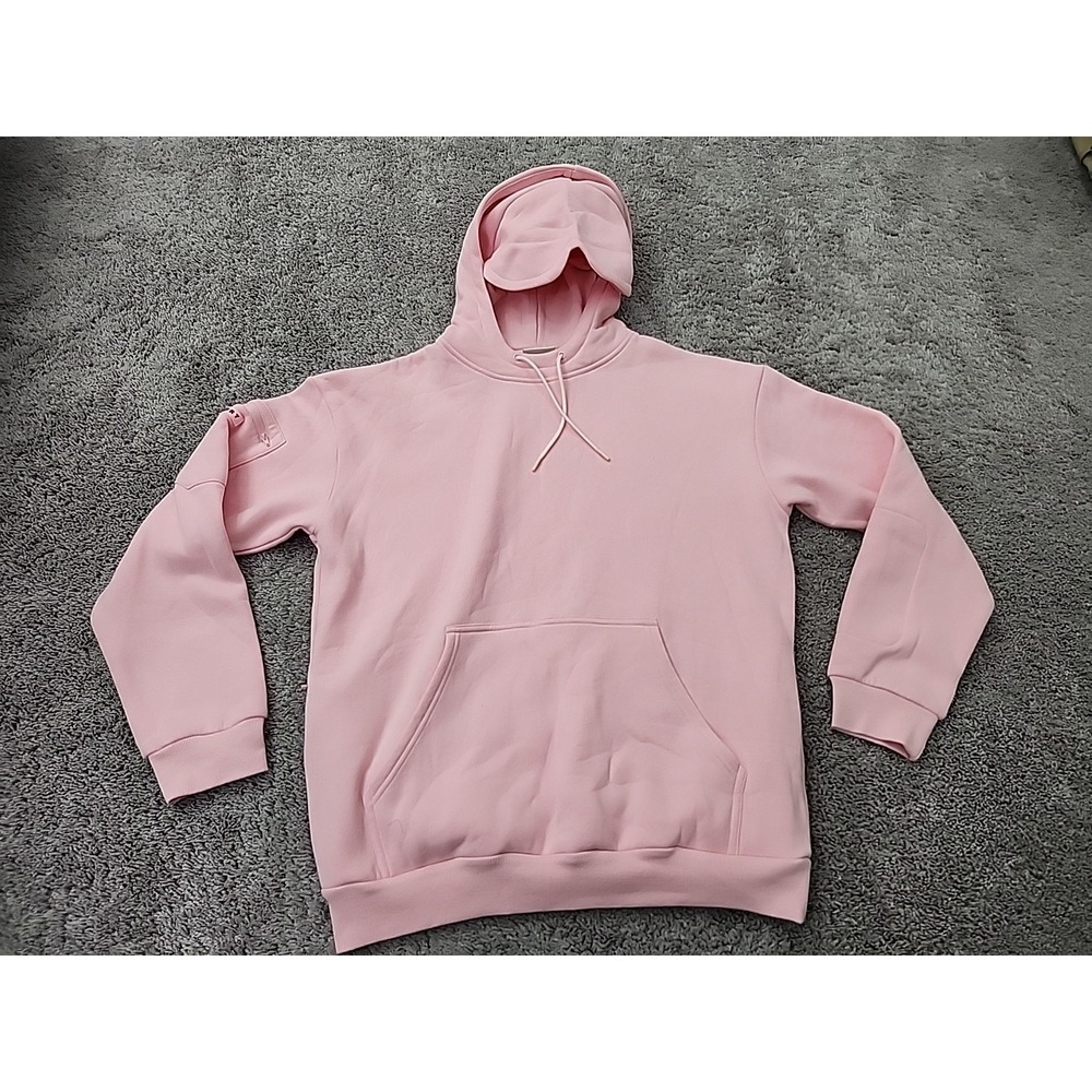 Comfrt Hoodie Adult Womens L Pink Zippered Sleeve Pockets Good Days Ahead Fleece